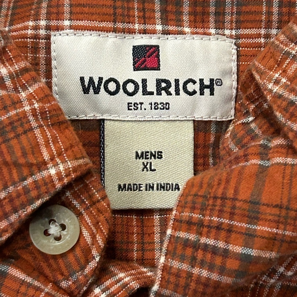 Woolrich Men’s XL Long Sleeve Button Down Plaid Collared Shirt - Picture 6 of 8